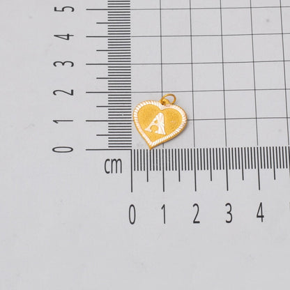 14K Yellow Gold Heart Initial A Necklace