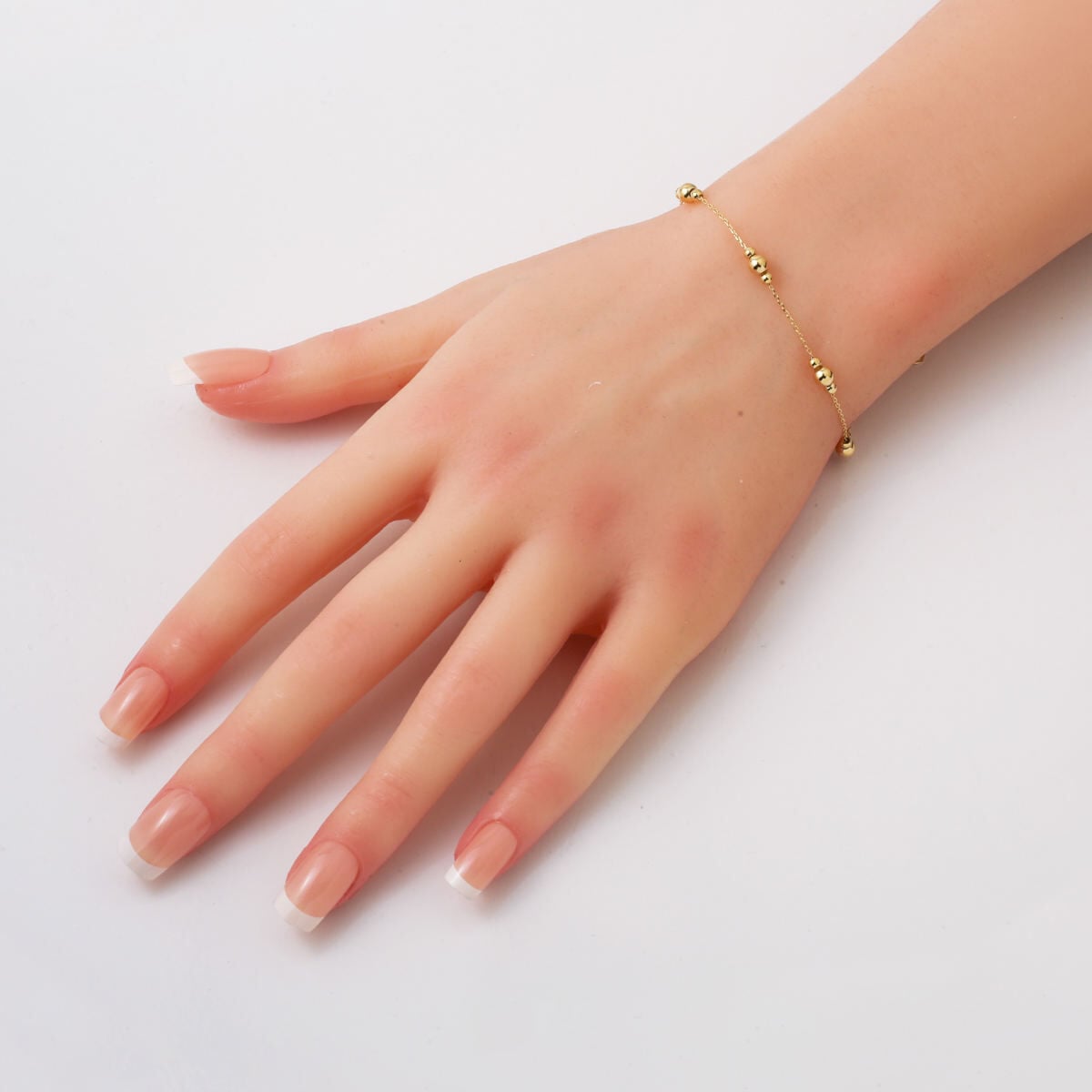 14K Yellow Gold Minimalist Bead Chain Bracelet