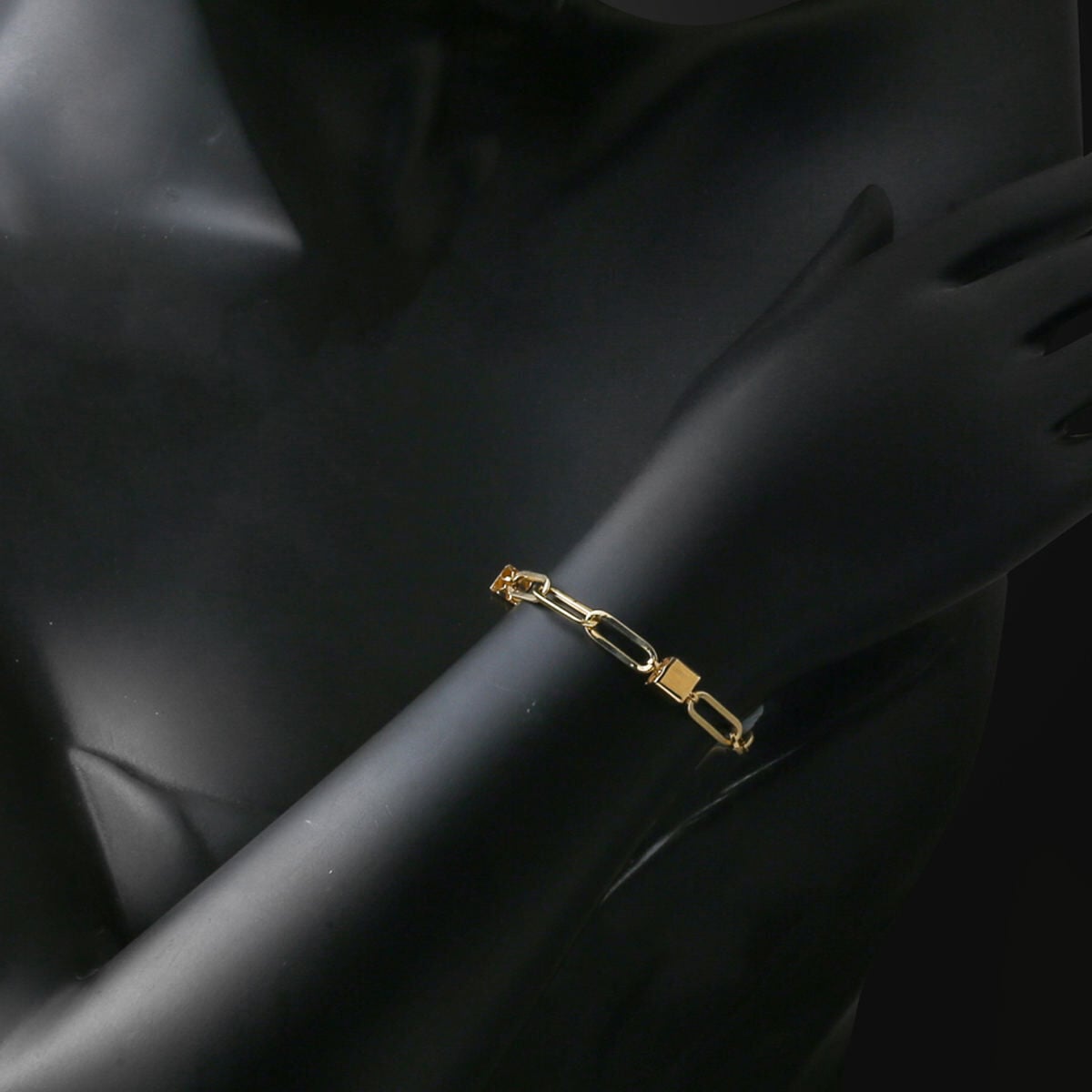 14K Yellow Gold Italian Cube Design Bracelet