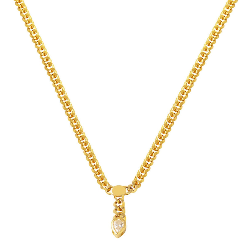 14K Yellow Gold Curb Moissanite Necklace (18.14 g)