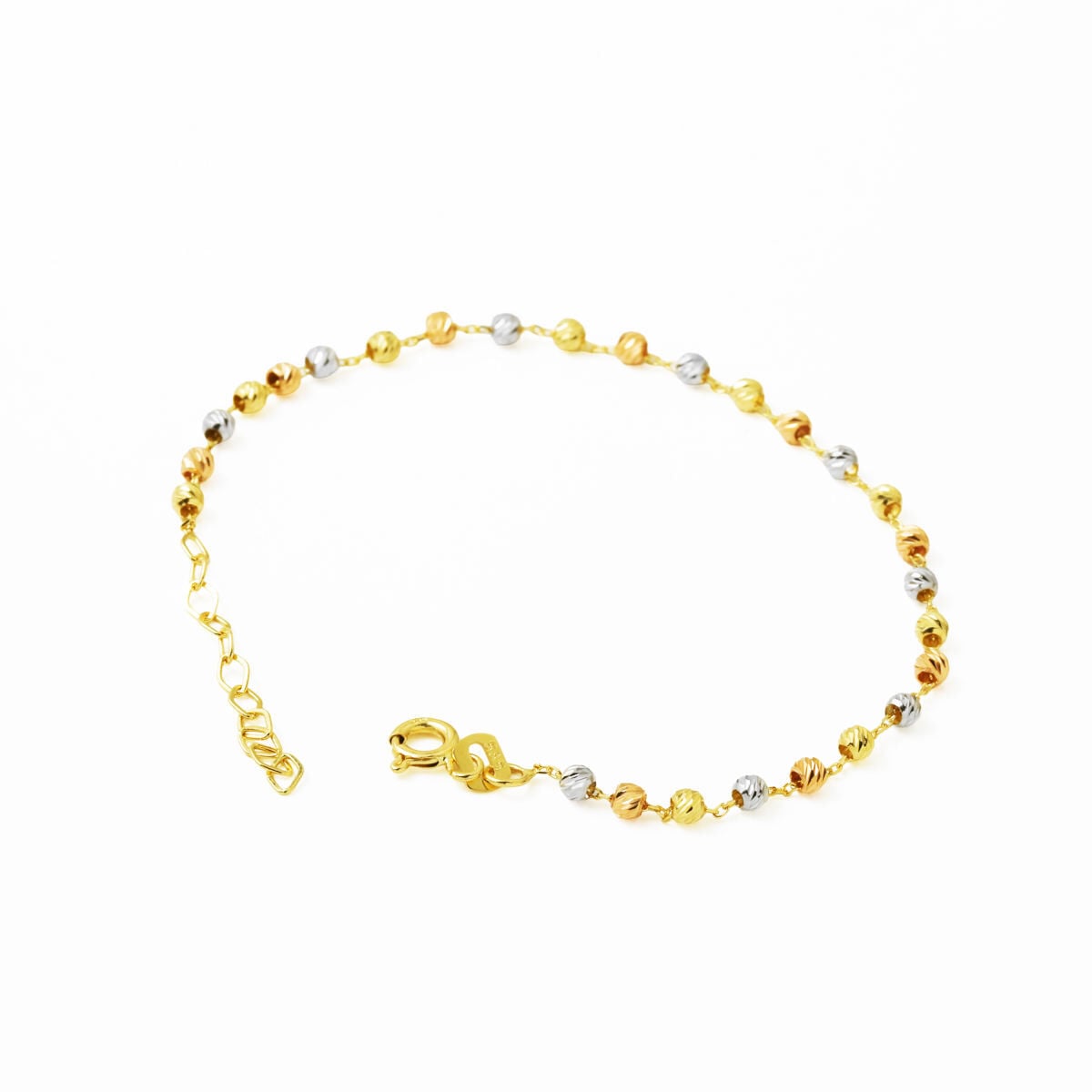 14K Yellow Gold Colored Gold Bead Bracelet