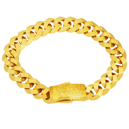 14K Yellow Gold Zebrac Curb Medium Bracelet