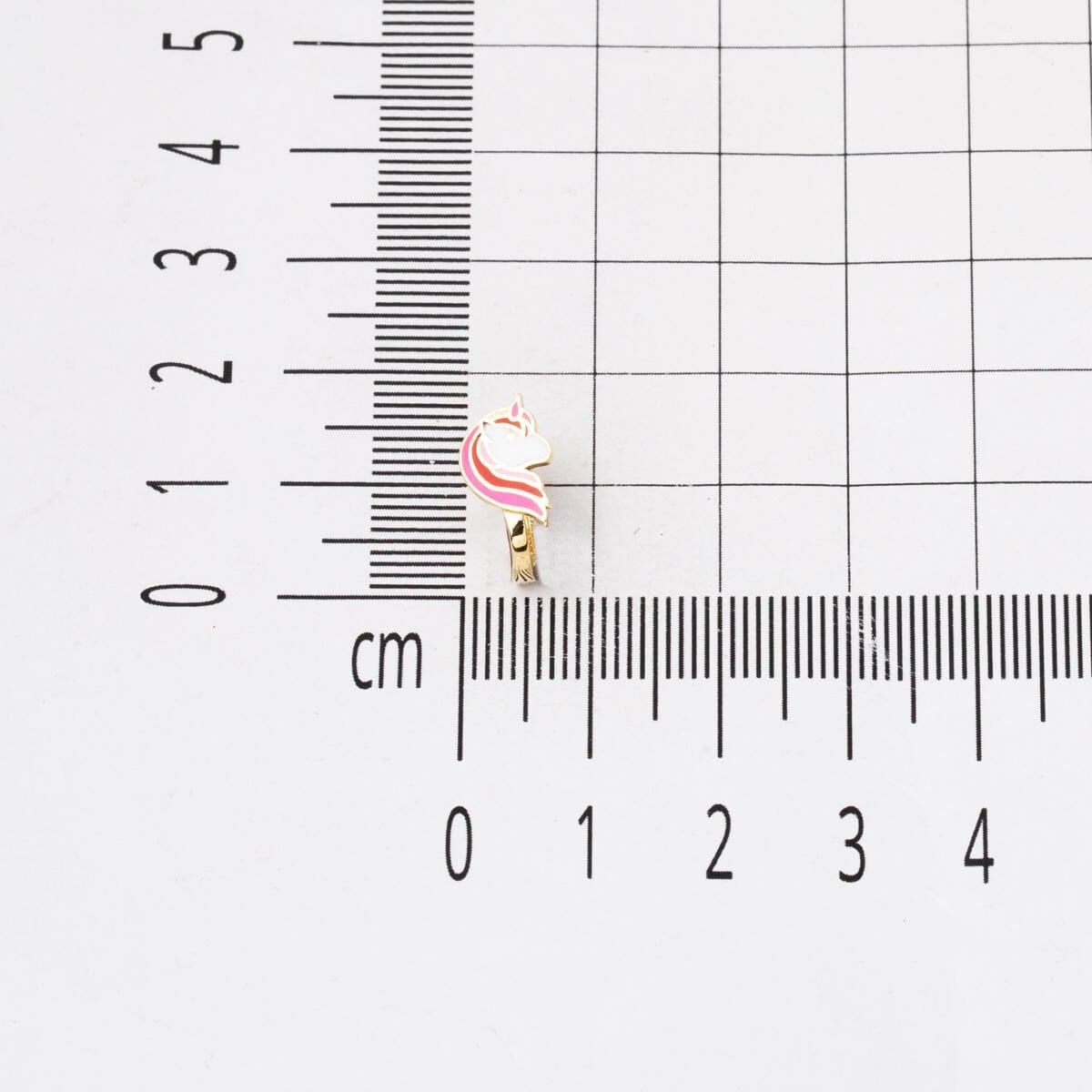 14K Yellow Gold Pink Unicorn Enamel Children's Earrings