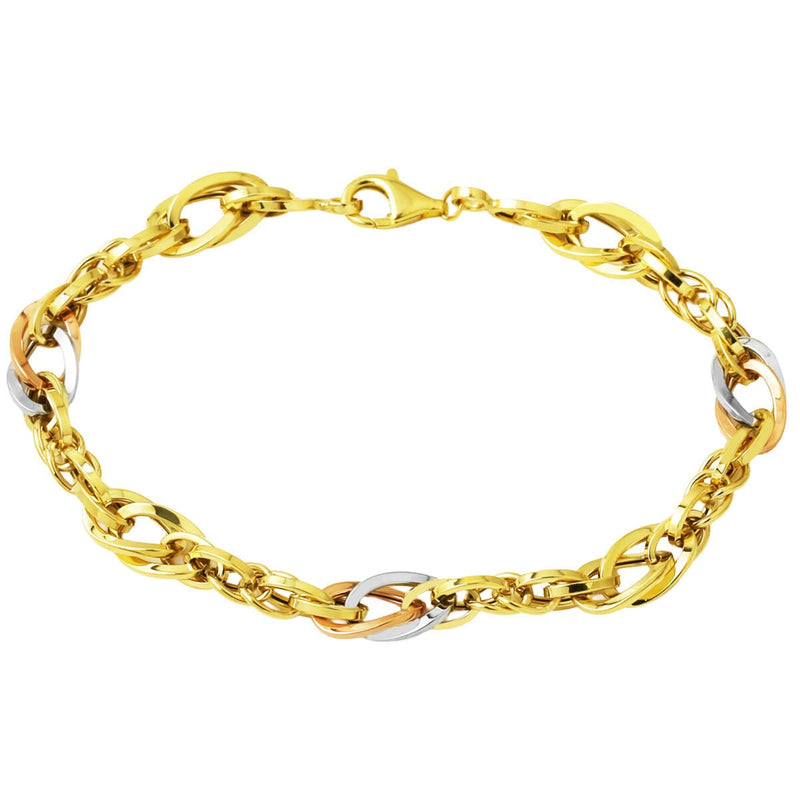 14K Yellow Gold Colored Hoop Hallow Bracelet (5.43 g)