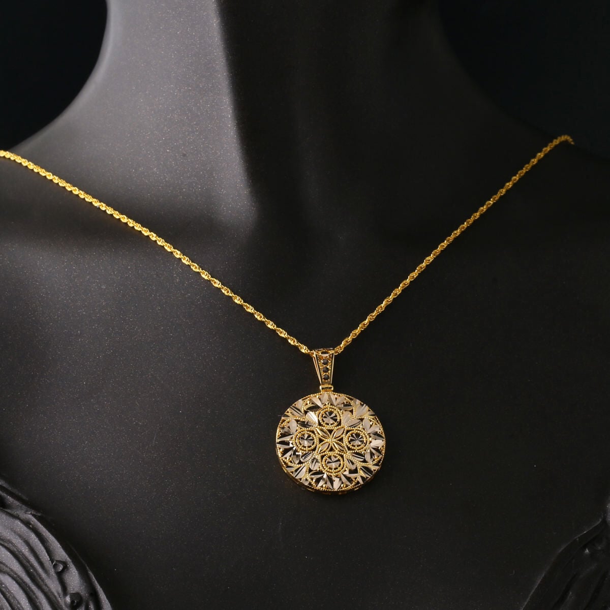 14K Yellow Gold Sparkling Drop Necklace