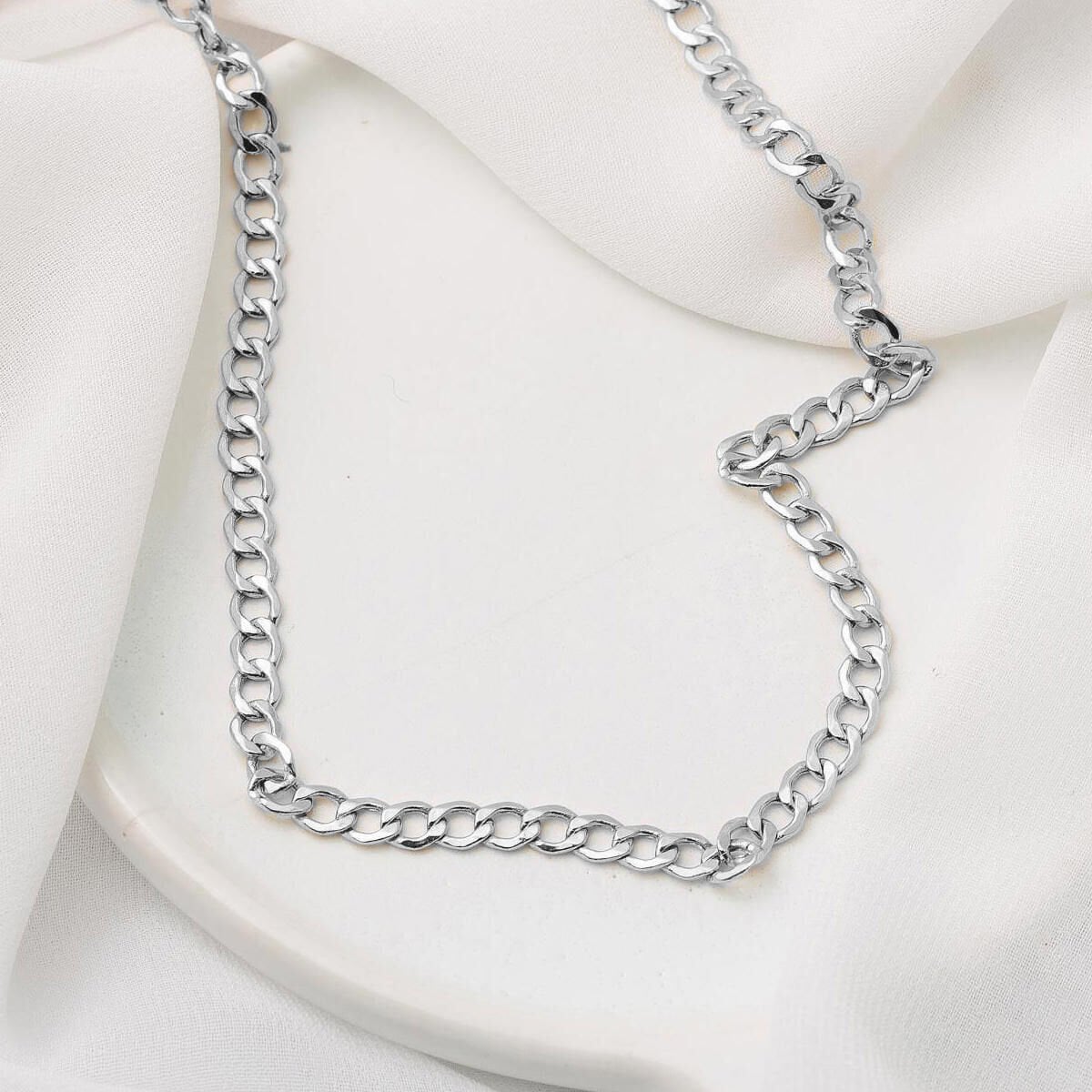 14K White Gold Curb Unisex Chain