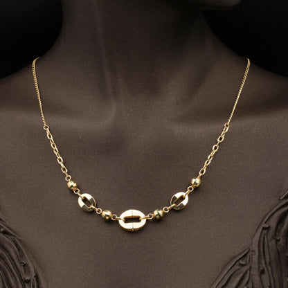 14K Yellow Gold Sparkle Chain Double Jewelry Set