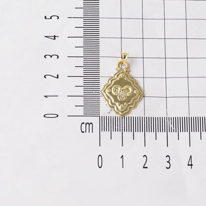 14K Yellow Gold Retro Aries Zodiac Necklace
