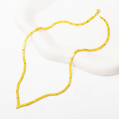14K Yellow Gold Chevron Ajda Necklace