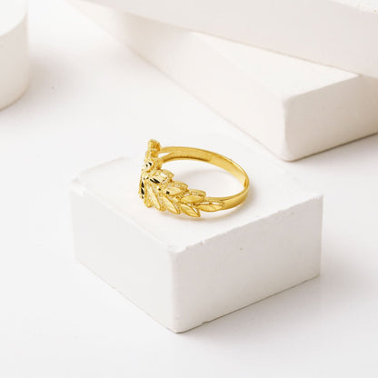 14K Yellow Gold Wheat Women's Ring