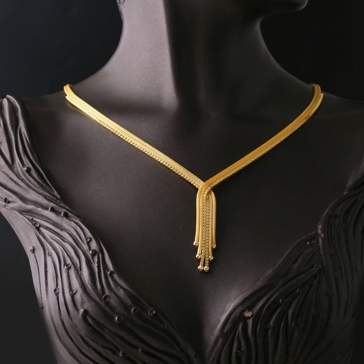 14K Yellow Gold Double Chain Woven Link Bridal Set