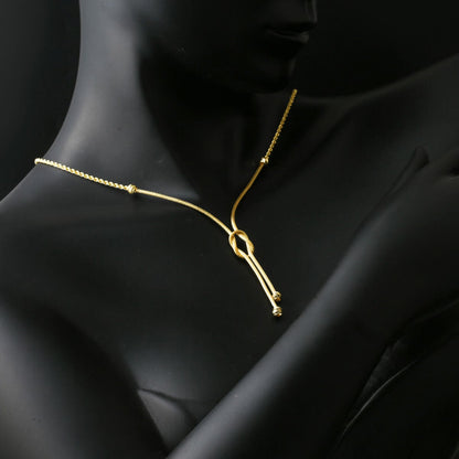 14K Yellow Gold Twisted Chain Knot Necklace