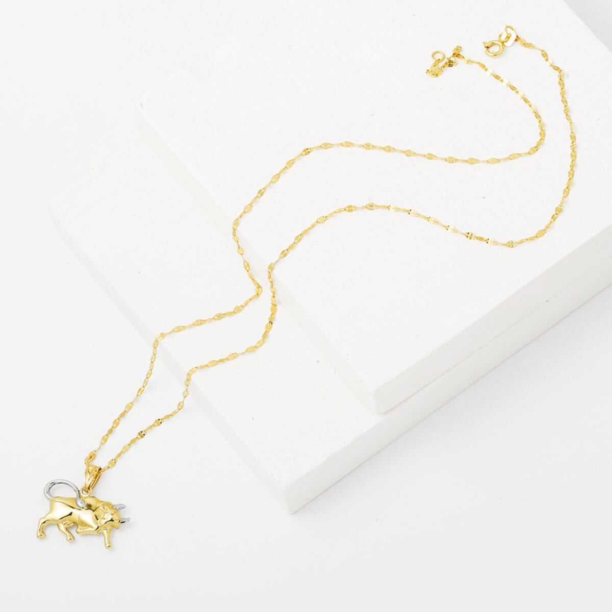 14K Yellow Gold Taurus Zodiac Pendant