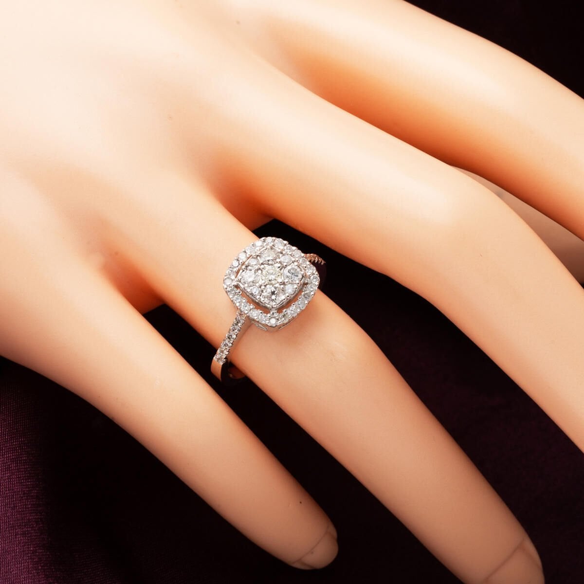 14K White Gold Coronet Baguette Diamond Ring