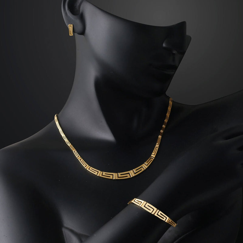 14K Yellow Gold Modern Jewelry Set