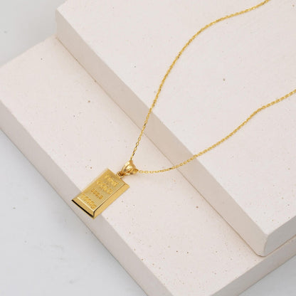 14K Yellow Gold Gold Bar Chain Necklace