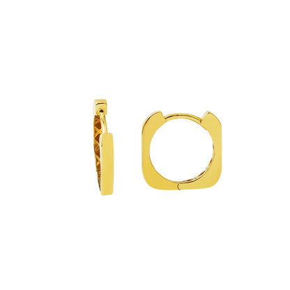 14K Yellow Gold Square-Cut Cubic Zirconia Hoop Earrings (2.25 g)