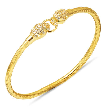 14K Yellow Gold Jaguar Italian Cubic Zirconia Bracelet