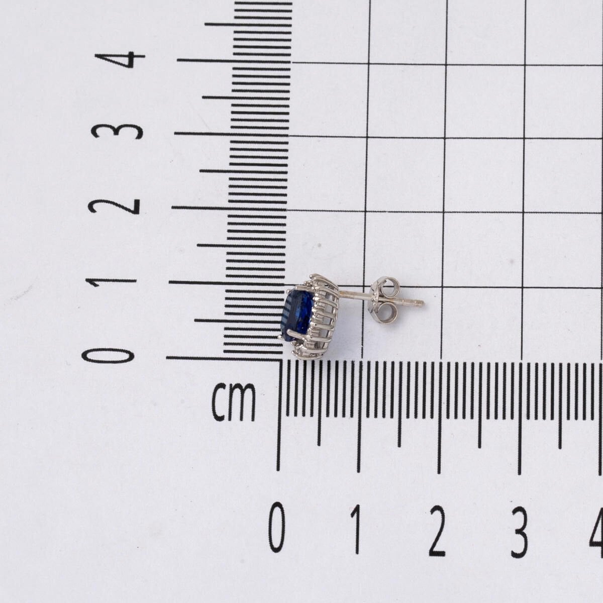 14K White Gold 1.70 Ct Sapphire Diamond Earrings