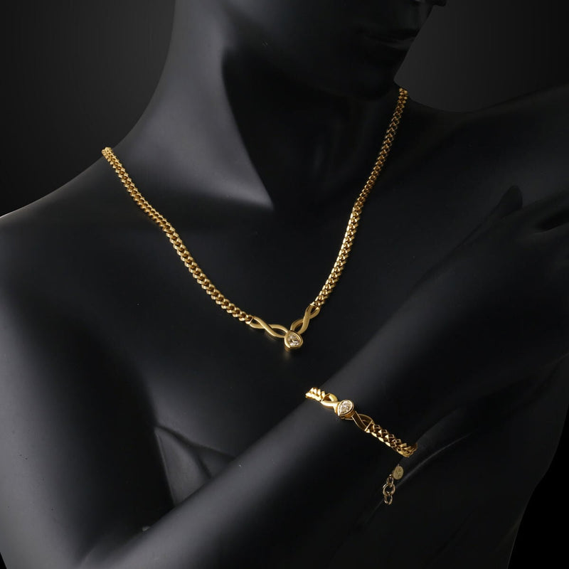 14K Yellow Gold 2 Ct Moissanite Jewelry Set