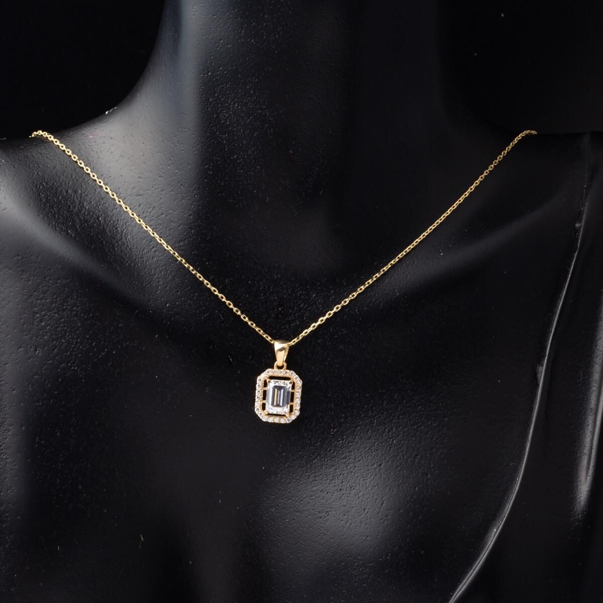 14K Yellow Gold Baguette 3-Piece Cubic Zirconia Jewelry Set