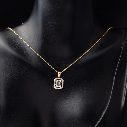 14K Yellow Gold Baguette 3-Piece Cubic Zirconia Jewelry Set