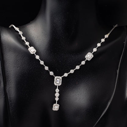 14K White Gold Baguette Cubic Zirconia Jewelry Set (22.1 g)