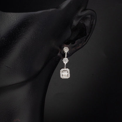 14K White Gold Baguette Cubic Zirconia Jewelry Set (22.1 g)