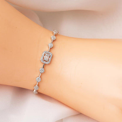 14K White Gold Baguette Cubic Zirconia Jewelry Set (22.1 g)