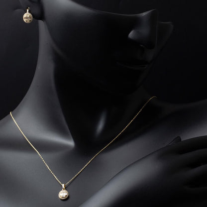 14K Yellow Gold Baguette Cubic Zirconia Necklace & Earrings Set (5.61 g)