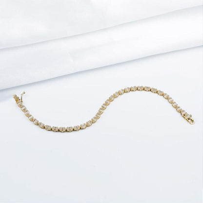 14K Yellow Gold Baguette Cubic Zirconia Bracelet (7.75 g)