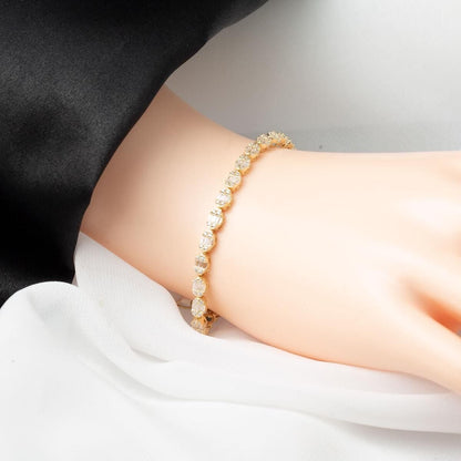 14K Yellow Gold Baguette Cubic Zirconia Bracelet (7.75 g)