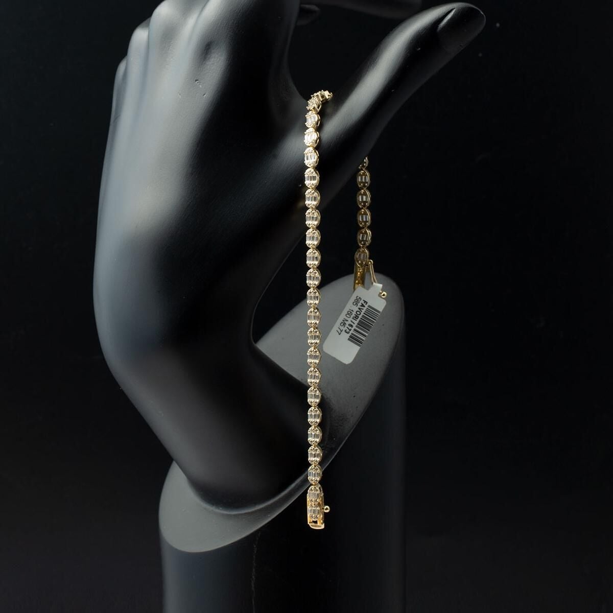 14K Yellow Gold Baguette Cubic Zirconia Bracelet (7.75 g)