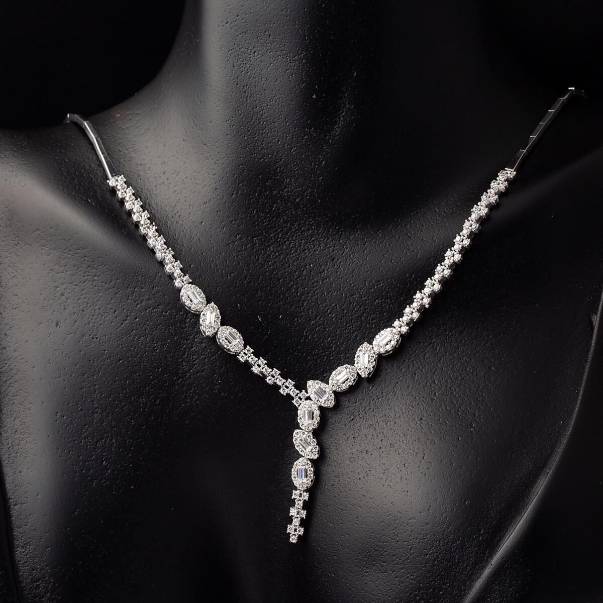 14K White Gold Baguette Cubic Zirconia Set (16.5 g)