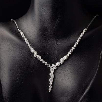 14K White Gold Baguette Cubic Zirconia Set (16.5 g)