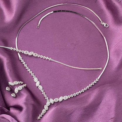 14K White Gold Baguette Cubic Zirconia Set (16.5 g)