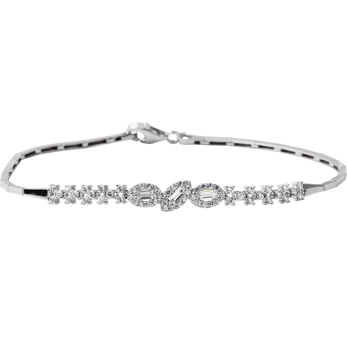 14K White Gold Baguette Cubic Zirconia Set (16.5 g)