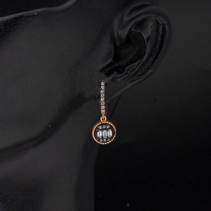 14K Rose Gold Baguette Cubic Zirconia Earrings
