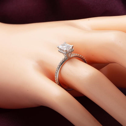 14K White Gold Baguette Half Eternity Cubic Zirconia Ring
