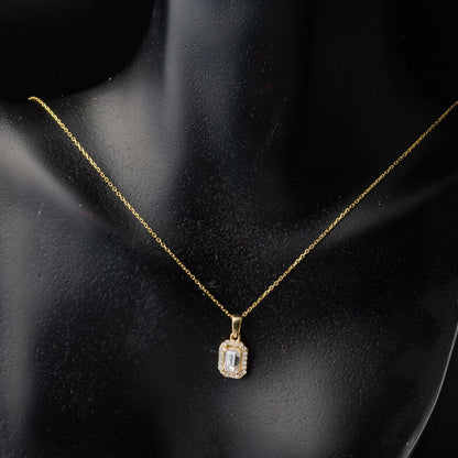 14K Yellow Gold Baguette Single Cubic Zirconia 3-Piece Minimalist Set