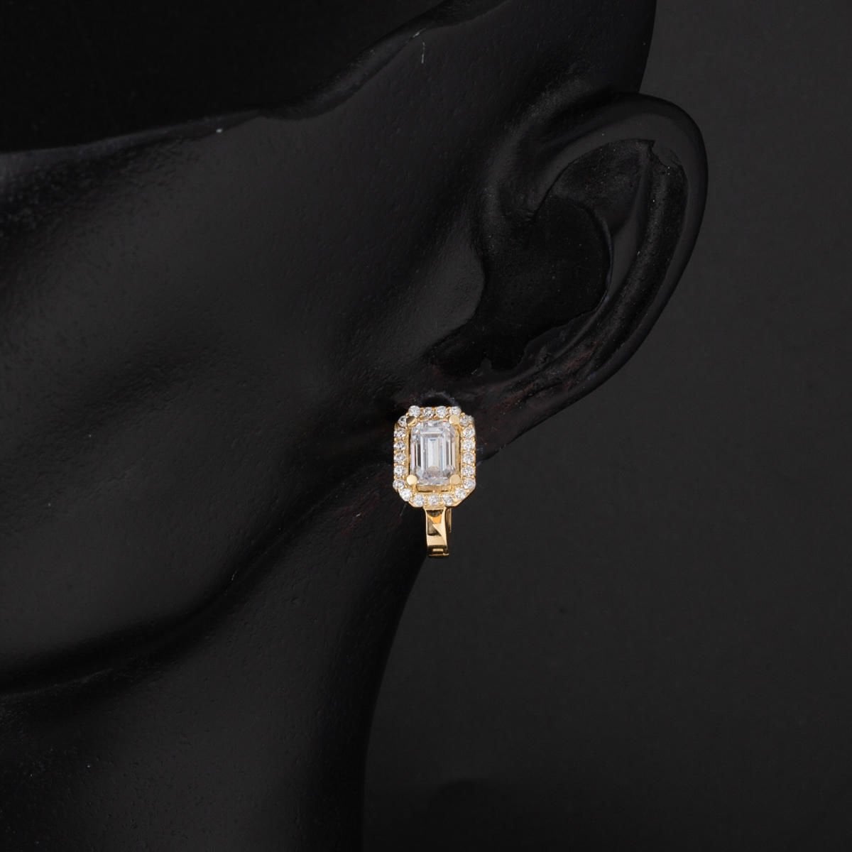 14K Yellow Gold Baguette Single Cubic Zirconia 3-Piece Minimalist Set