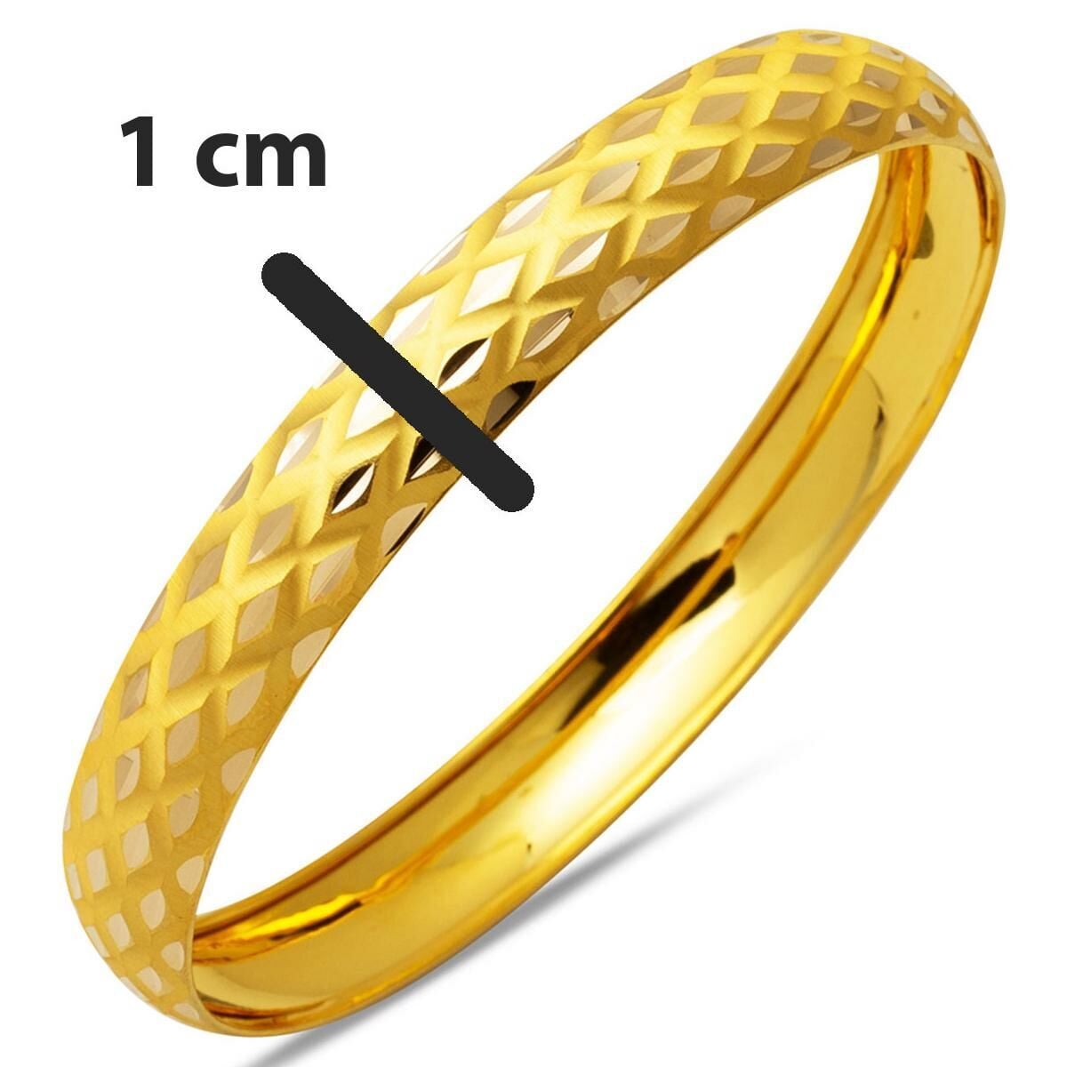 14K Yellow Gold Rhombus Bangle