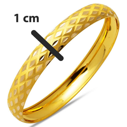 14K Yellow Gold Rhombus Bangle