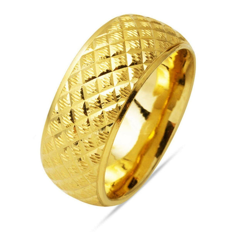 14K Yellow Gold Rhombus Men's Wedding Band (5 g)