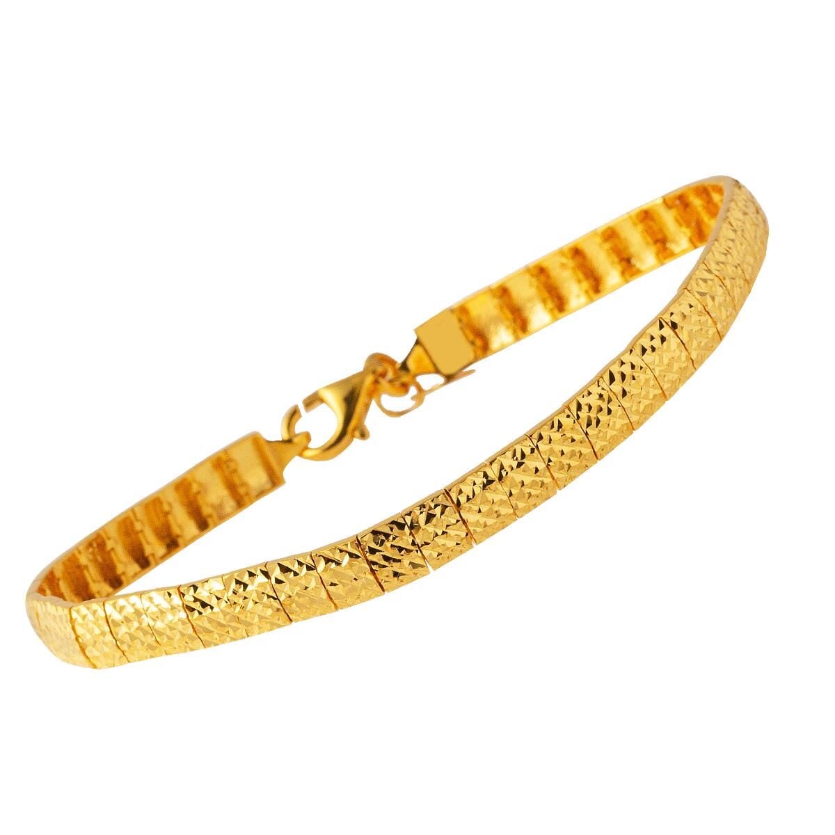 22K Yellow Gold Herringbone Bracelet