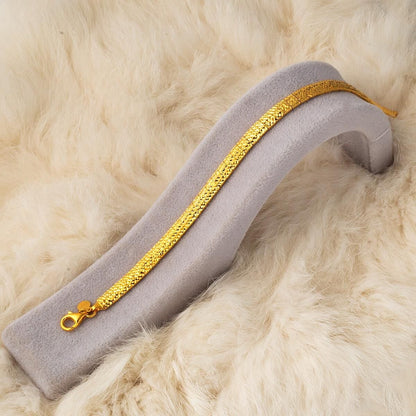 22K Yellow Gold Herringbone Bracelet