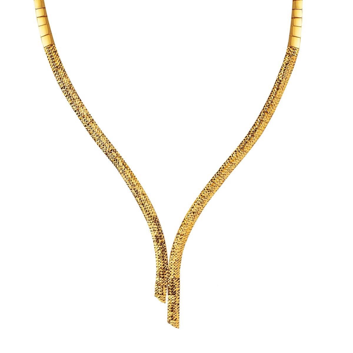22K Yellow Gold Herringbone Collar Necklace