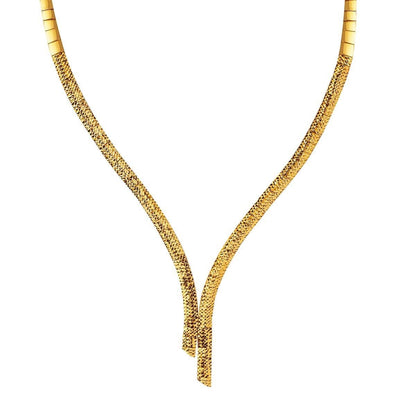 22K Yellow Gold Herringbone Collar Necklace
