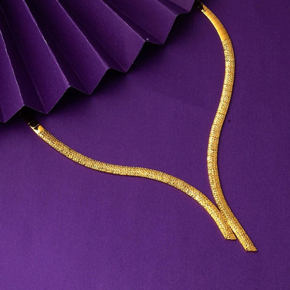 22K Yellow Gold Herringbone Collar Necklace