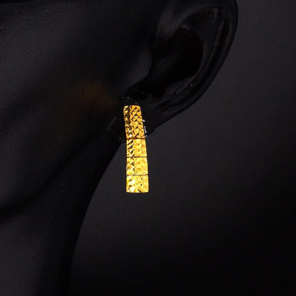 22K Yellow Gold Herringbone Earrings